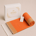 Fouta Prestige Doré – Orange Ambre | 100 x 200 cm